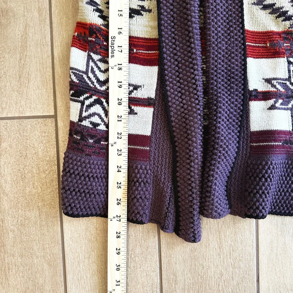 VTG Y2K BCBGMAXAZRIA Aztec Cardigan Knit‎ Sweater Small Southwestern Boho 90s